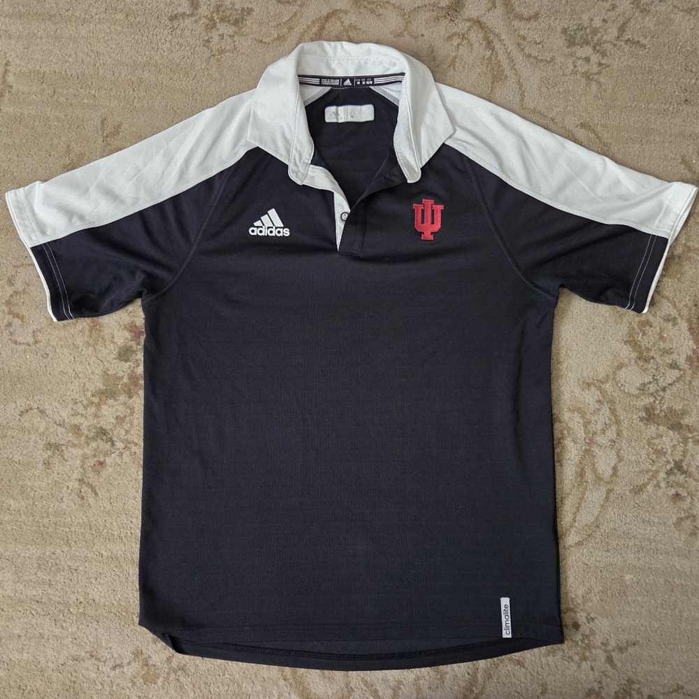 Adidas Black and White Polo Shirt with Sporty Elegance